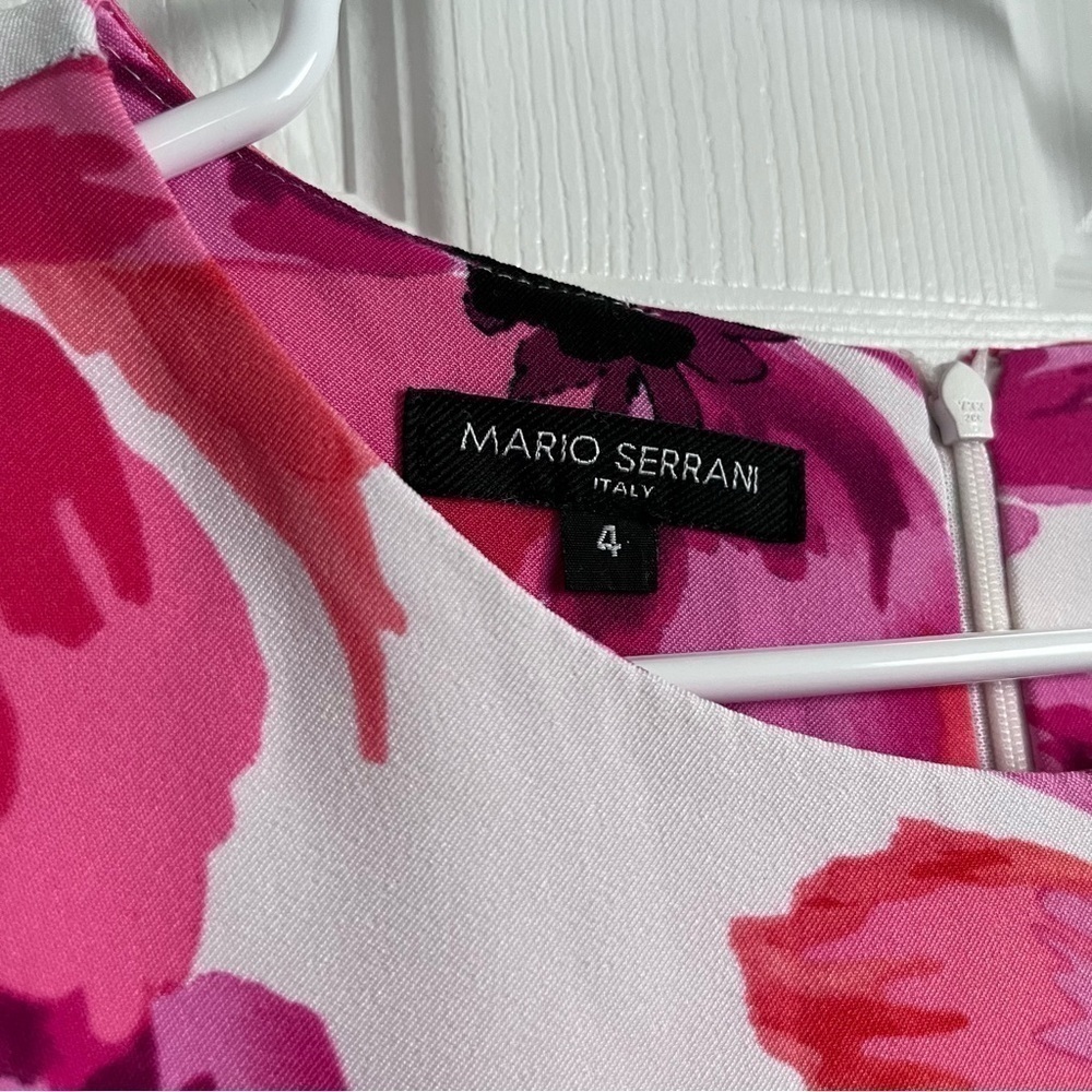 3/25$💥 Mario Serrani Italy dress floral white pink midi classic women 4 small - Picture 2 of 6
